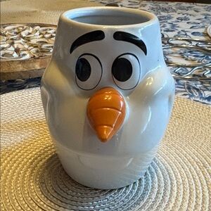 White and Orange Snowman Mug